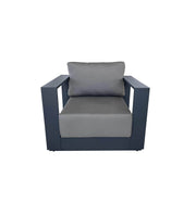 CIEUX Club Chair Canvas Charcoal Lyon Outdoor Patio Aluminum Metal Club Chair in Midnight Grey with Sunbrella Cushions - Available in 2 Colours