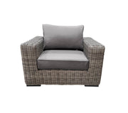 CIEUX Club Chair Canvas Taupe Champagne Outdoor Patio Wicker Club Chair in Grey with Sunbrella Cushions - Available in 2 Colours