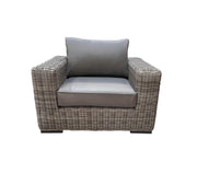 CIEUX Club Chair Champagne Outdoor Patio Wicker Club Chair in Grey with Sunbrella Cushions - Available in 2 Colours
