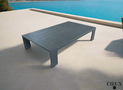 Cieux Coffee Table Lyon Outdoor Patio Aluminum Metal Rectangular Coffee Table in Midnight Grey