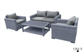 CIEUX Conversation Set Canvas Charcoal Cannes Outdoor Patio Wicker Loveseat Conversation Set in Grey with Sunbrella Cushions - Available in 2 Colours