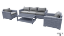 Pending - Cieux Canvas Charcoal Cannes Outdoor Patio Wicker Sofa Conversation Set in Grey with Sunbrella Cushions - Available in 2 Colours