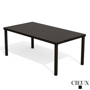 Cieux Dining Set Loire Outdoor Patio Aluminum Metal 7 Piece Dining Table Set with 4 Arm Chairs, 2 Swivel Arm Chairs and Sunbrella Cast Silver Cushions