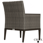 CIEUX Dining Set Loire Outdoor Patio Aluminum Metal 7 Piece Dining Table Set with 4 Arm Chairs, 2 Swivel Arm Chairs and Sunbrella Cast Silver Cushions