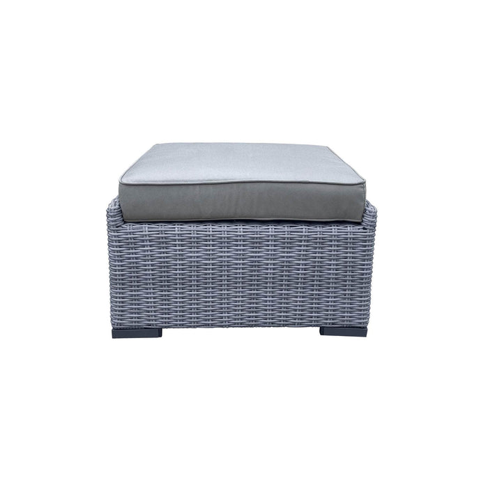 CIEUX Ottoman Canvas Charcoal Cannes Outdoor Patio Wicker Ottoman in Grey with Sunbrella Cushions - Available in 2 Colours