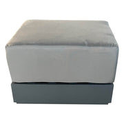 CIEUX Ottoman Canvas Charcoal Lyon Outdoor Patio Aluminum Metal Square Ottoman in Midnight Grey with Sunbrella Cushions - Available in 2 Colours