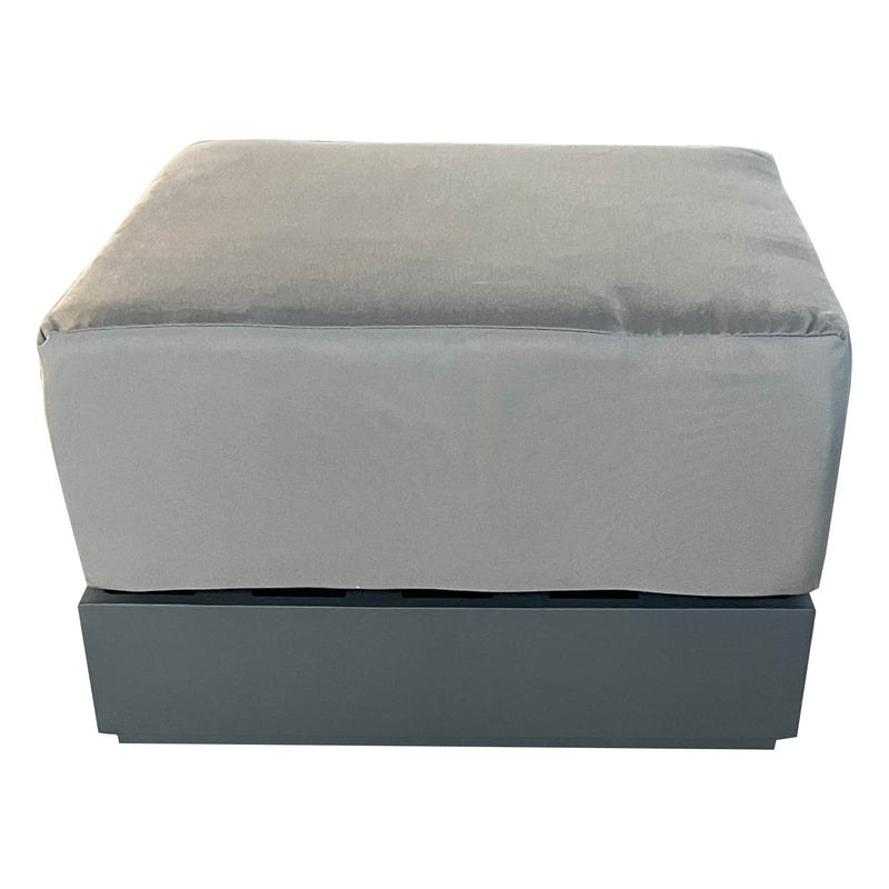 CIEUX Ottoman Canvas Charcoal Lyon Outdoor Patio Aluminum Metal Square Ottoman in Midnight Grey with Sunbrella Cushions - Available in 2 Colours