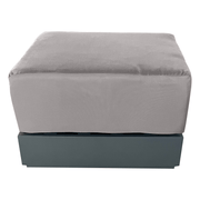 CIEUX Ottoman Canvas Taupe Lyon Outdoor Patio Aluminum Metal Square Ottoman in Midnight Grey with Sunbrella Cushions - Available in 2 Colours