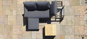 CIEUX Sectional Bordeaux Outdoor Patio Aluminum Metal Reversible Sectional with Adjustable Seat in Grey
