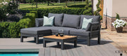 CIEUX Sectional Bordeaux Outdoor Patio Aluminum Metal Reversible Sectional with Adjustable Seat in Grey
