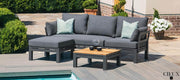 CIEUX Sectional Bordeaux Outdoor Patio Aluminum Metal Reversible Sectional with Adjustable Seat in Grey