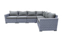 CIEUX Sectional Canvas Charcoal Cannes Outdoor Patio Wicker Modular L-Shaped Sectional Sofa in Grey with Sunbrella Cushions - Available in 2 Colours