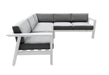 CIEUX Sectional Canvas Charcoal Corsica Outdoor Patio Aluminum Metal Corner Sectional Sofa in White with Sunbrella Cushions - Available in 2 Colours