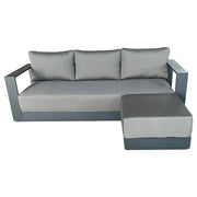 CIEUX Sectional Canvas Charcoal / Without Patio Cover Lyon Outdoor Patio Aluminum Metal Medium Sectional Sofa in Midnight Grey with Sunbrella Cushions - Available in 2 Colours