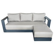 CIEUX Sectional Canvas Taupe / Without Patio Cover Lyon Outdoor Patio Aluminum Metal Medium Sectional Sofa in Midnight Grey with Sunbrella Cushions - Available in 2 Colours