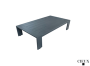 CIEUX Sectional Lyon 2 Piece Outdoor Patio Aluminum Metal L-Shaped Sectional Sofa and Coffee Table Set in Midnight Grey with Sunbrella Cushions - Available in 2 Colours