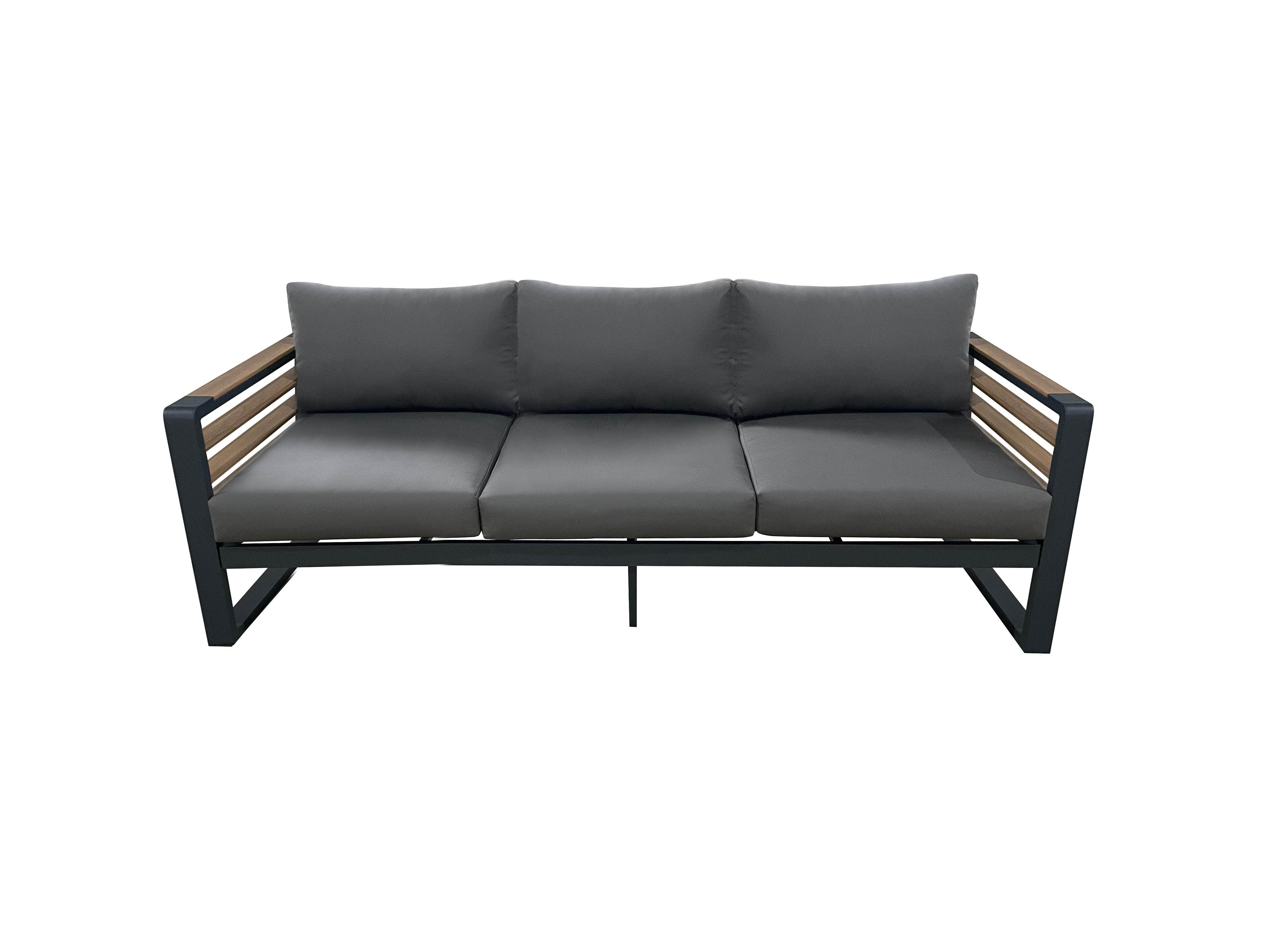 CIEUX Sofa Canvas Charcoal Avignon Outdoor Patio Aluminum Metal Sofa in Black with Sunbrella Cushions - Available in 2 Colours