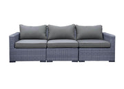 CIEUX Sofa Canvas Charcoal Cannes Outdoor Patio Wicker Modular Sofa in Grey with Sunbrella Cushions - Available in 2 Colours