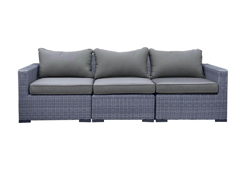 CIEUX Sofa Canvas Charcoal Cannes Outdoor Patio Wicker Modular Sofa in Grey with Sunbrella Cushions - Available in 2 Colours