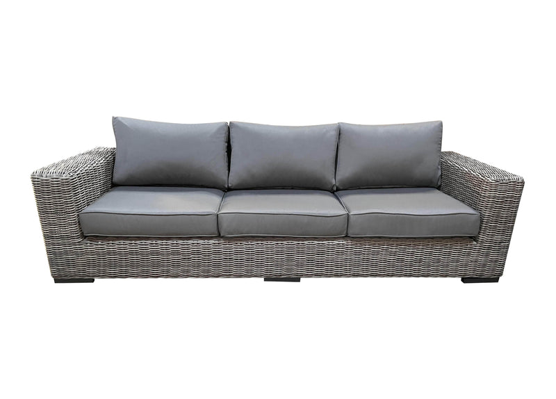CIEUX Sofa Canvas Charcoal Champagne Outdoor Patio Wicker Sofa in Grey with Sunbrella Cushions - Available in 2 Colours