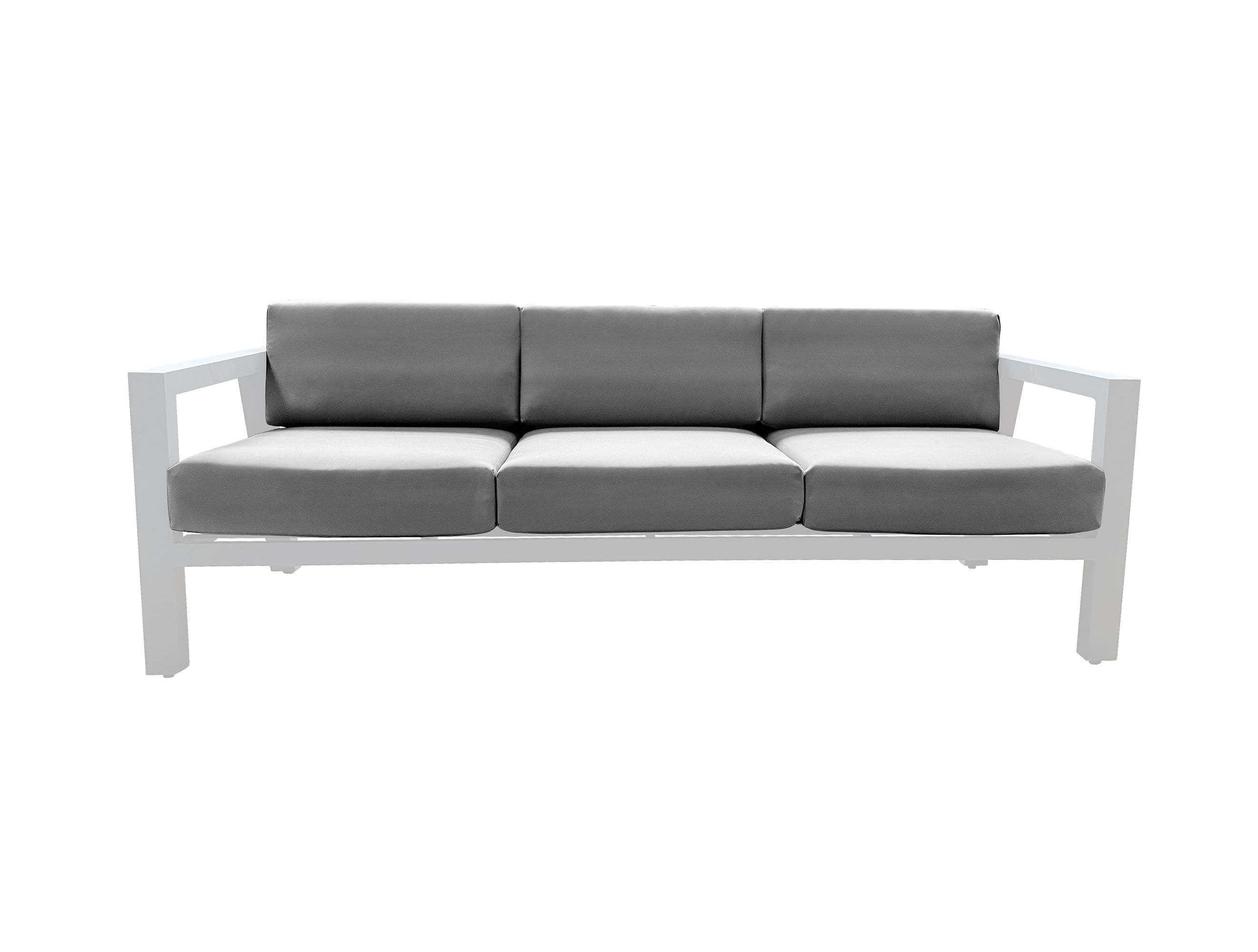 CIEUX Sofa Canvas Charcoal Corsica Outdoor Patio Aluminum Metal Sofa in White with Sunbrella Cushions - Available in 2 Colours