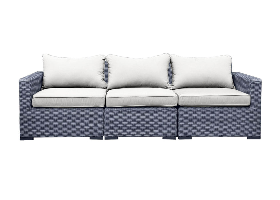 CIEUX Sofa Canvas Natural Cannes Outdoor Patio Wicker Modular Sofa in Grey with Sunbrella Cushions - Available in 2 Colours