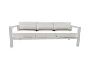 CIEUX Sofa Canvas Natural Corsica Outdoor Patio Aluminum Metal Sofa in White with Sunbrella Cushions - Available in 2 Colours