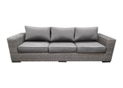 CIEUX Sofa Canvas Taupe Champagne Outdoor Patio Wicker Sofa in Grey with Sunbrella Cushions - Available in 2 Colours