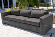 CIEUX Sofa Champagne Outdoor Patio Wicker Sofa in Grey with Sunbrella Cushions - Available in 2 Colours