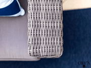 CIEUX Sofa Riviera Outdoor Patio Wicker Sofa in Grey with Sunbrella Canvas Charcoal Cushions