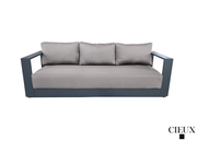 Cieux Sofa Set Lyon Outdoor Patio Aluminum Metal Sofa Conversation Set in Midnight Grey with Sunbrella Cushions - Available in 2 Colours