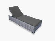 CIEUX Sun Lounger Canvas Charcoal Cannes Outdoor Patio Wicker Chaise Sun Lounger in Grey with Sunbrella Cushions - Available in 2 Colours