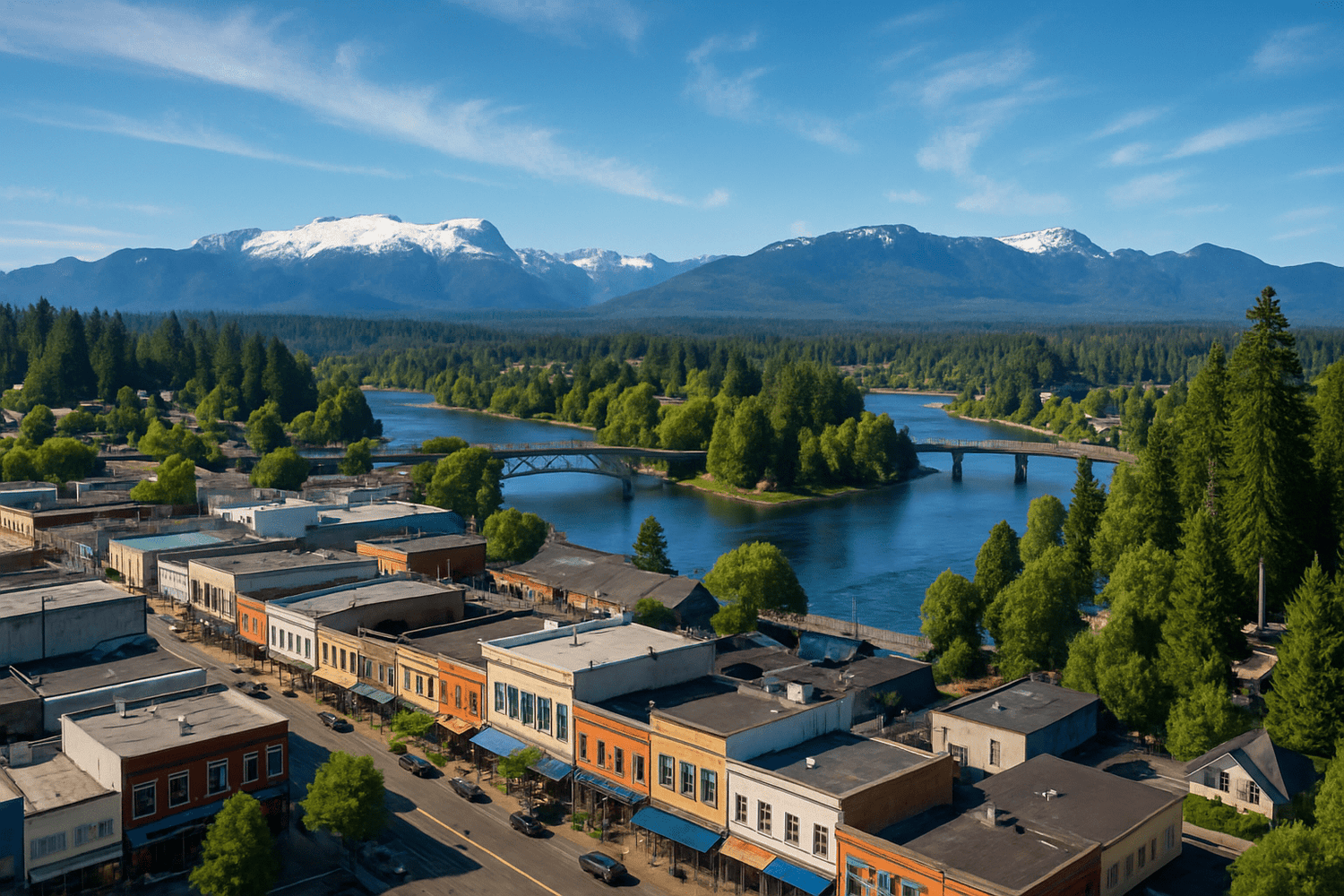 courtenay, british columbia city landscape