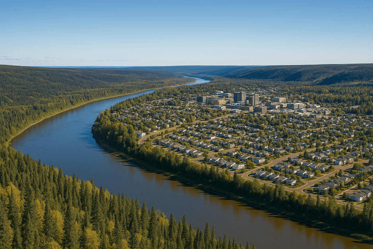fort mcmurray, alberta city landscape