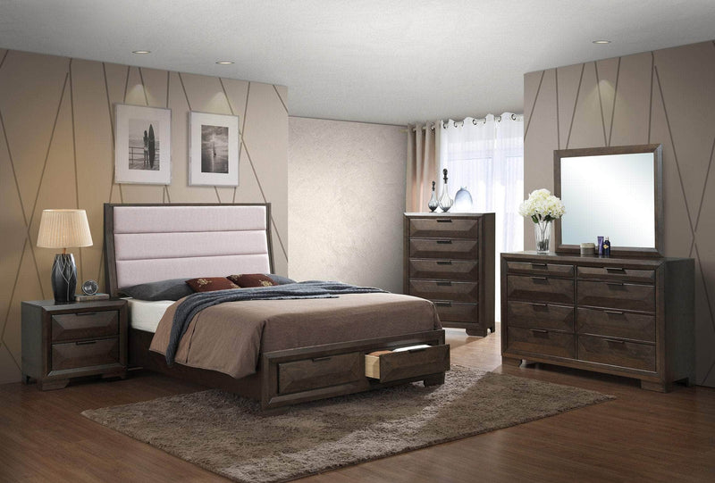 IFDC Bedroom Set Emma Bedroom Set with Footboard Storage Drawers
