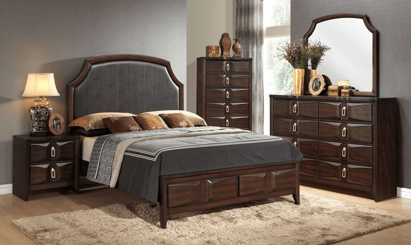 IFDC Bedroom Set Nina Storage Bed and 5 Piece Bedroom Set