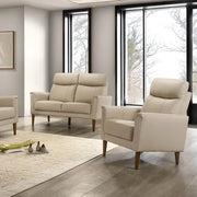 IFDC Chair Cream Beige Velmont 31" High Back Chair in Leather Match - Available in 3 Colours