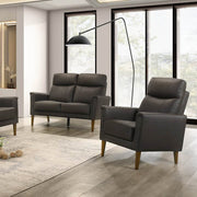 IFDC Chair Dark Chocolate Brown Velmont 31" High Back Chair in Leather Match - Available in 3 Colours
