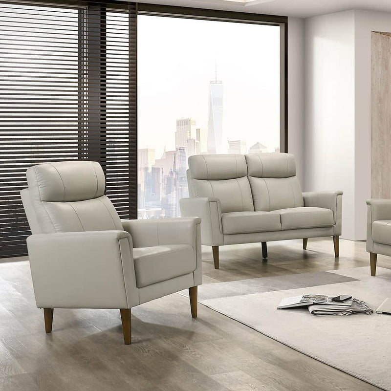 IFDC Chair Light Grey Velmont 31" High Back Chair in Leather Match - Available in 3 Colours