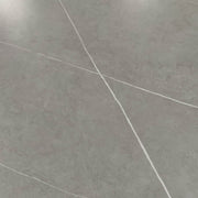 IFDC Dining Set Camrose 7 Piece Sintered Stone Armani Grey Marble Top with Carbon Black Steel Base Dining Room Furniture Set