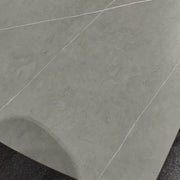 IFDC Dining Set Camrose 7 Piece Sintered Stone Armani Grey Marble Top with Carbon Black Steel Base Dining Room Furniture Set