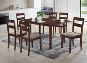 IFDC Dining Set Dining Set with Double Panel Back Chairs Castlegar 7 Piece Extendable Rectangular Dining Room Furniture Set - Available in 3 Configurations