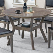 IFDC Dining Set Dining Table / Antique Grey Coalhurst 5 Piece Round Rubber Wood and Wood Veneers Dining Room Furniture Set