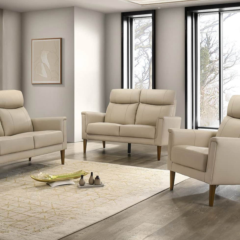 IFDC Loveseat Cream Beige Velmont 55" High Back Loveseat in Leather Match - Available in 3 Colours
