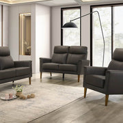 IFDC Loveseat Dark Chocolate Brown Velmont 55" High Back Loveseat in Leather Match - Available in 3 Colours