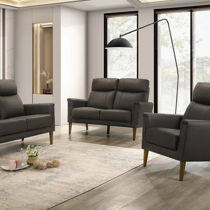IFDC Loveseat Dark Chocolate Brown Velmont 55" High Back Loveseat in Leather Match - Available in 3 Colours