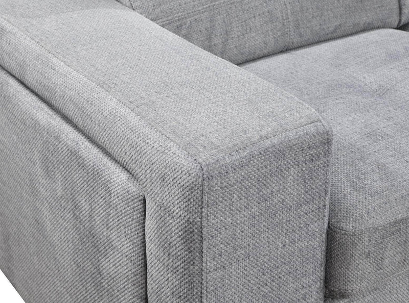 IFDC Sectional Okotoks Tufted Sleeper Sectional Sofa Bed with Cupholder, Charger, Adjustable Headrests and Storage Chaise in Grey - Available in 2 Configurations