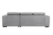 IFDC Sectional Okotoks Tufted Sleeper Sectional Sofa Bed with Cupholder, Charger, Adjustable Headrests and Storage Chaise in Grey - Available in 2 Configurations