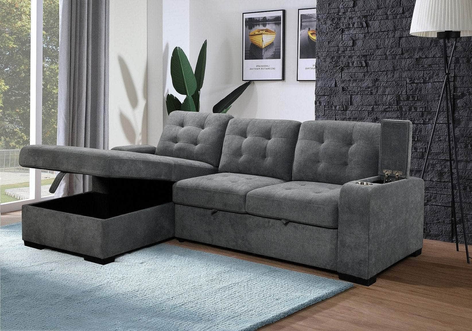 True Contemporary Sunnybrook Sleeper Sectional Sofa Bed with