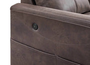 IFDC Sectional Thorold 93" Brown Sectional Sofa Bed with Storage Chaise and Drop Down Cup Holders - Available in 2 Configurations